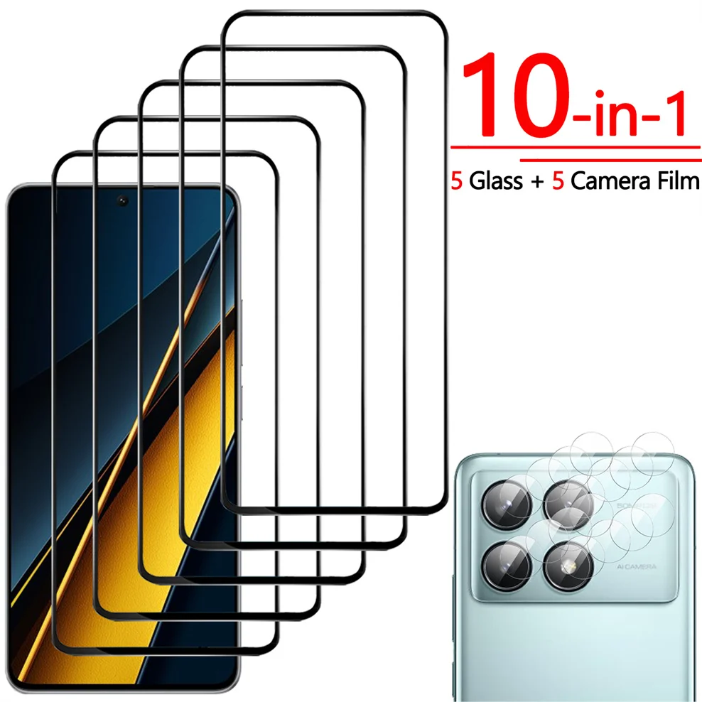 10-In-1, 9D Vetro + Fotocamera Pellicola Per Poco X6 Pro 5G Vetro Poco X 6 Pro Xiaomi Poco X6 Screen Protector Poco X6 5G Glass Poco X6 Pro Vetro Temp