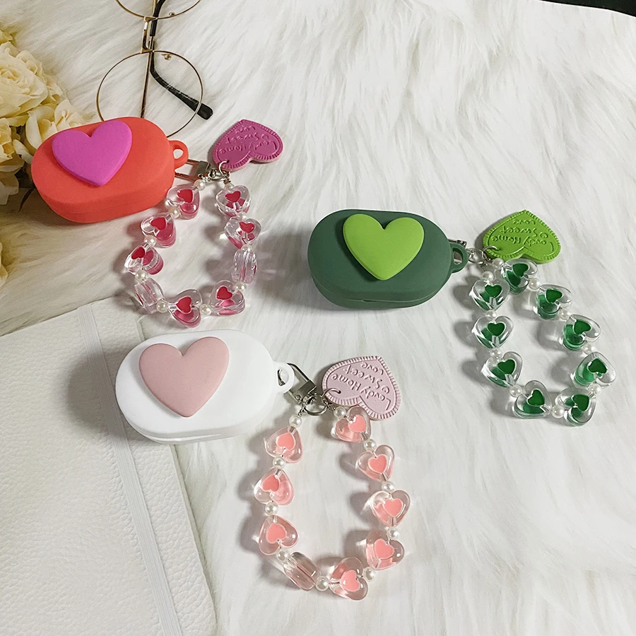 Moda Per Haylou Gt7 Custodia Cute Love Auricolare Cover In Silicone Con Custodia Per Cordino Da Polso Per Cover Haylou Gt7