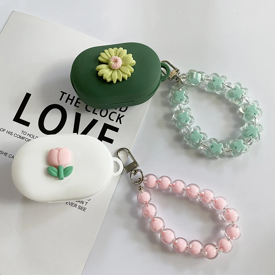 Custodia Moda Per Haylou Gt5 / X1 Pro / T15 / Gt6 / Gt3 / Gt7 / T33 Custodia Tulipani Fiore Auricolare Custodia In Silicone Con Cordino