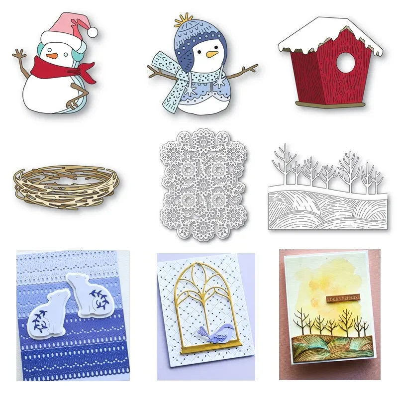 Nuovo 2023 Natale Pupazzo Di Neve Nordic Flourish Vintage Lantern Cutting Dies Per Scrapbooking Frame Card Craft Supplies