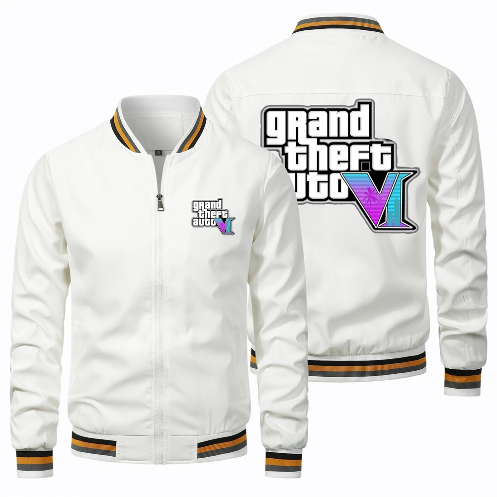 2024 Nuovi Giubbotti Bomber Da Uomo Grand Theft Auto Vi Gioco Giacche Da Uomo Stampate Giacche Da Moto Antivento Moda All'Aperto