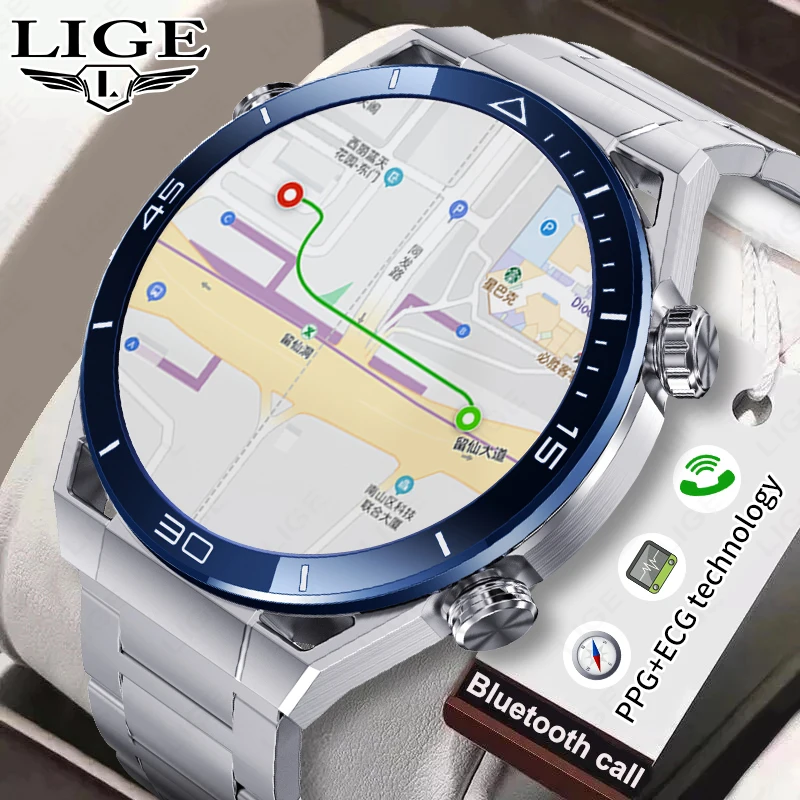 Smartwatch Sportivo Con Registrazione Della Traiettoria Del Movimento Gps Orologio Intelligente Da Uomo Chiamata Bluetooth Orologi Fitness Ecg + Ppg M