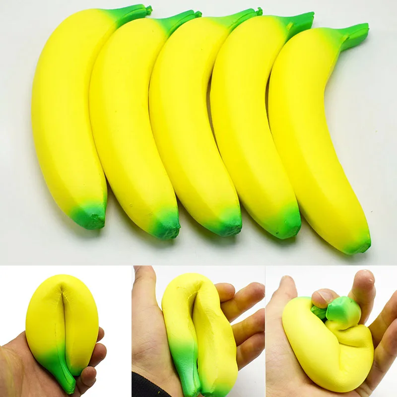 Antistress Squishy Banana Toys Lento Aumento Jumbo Squishy Fruit Squeeze Toy Divertente Antistress Riduce La Pressione Prop