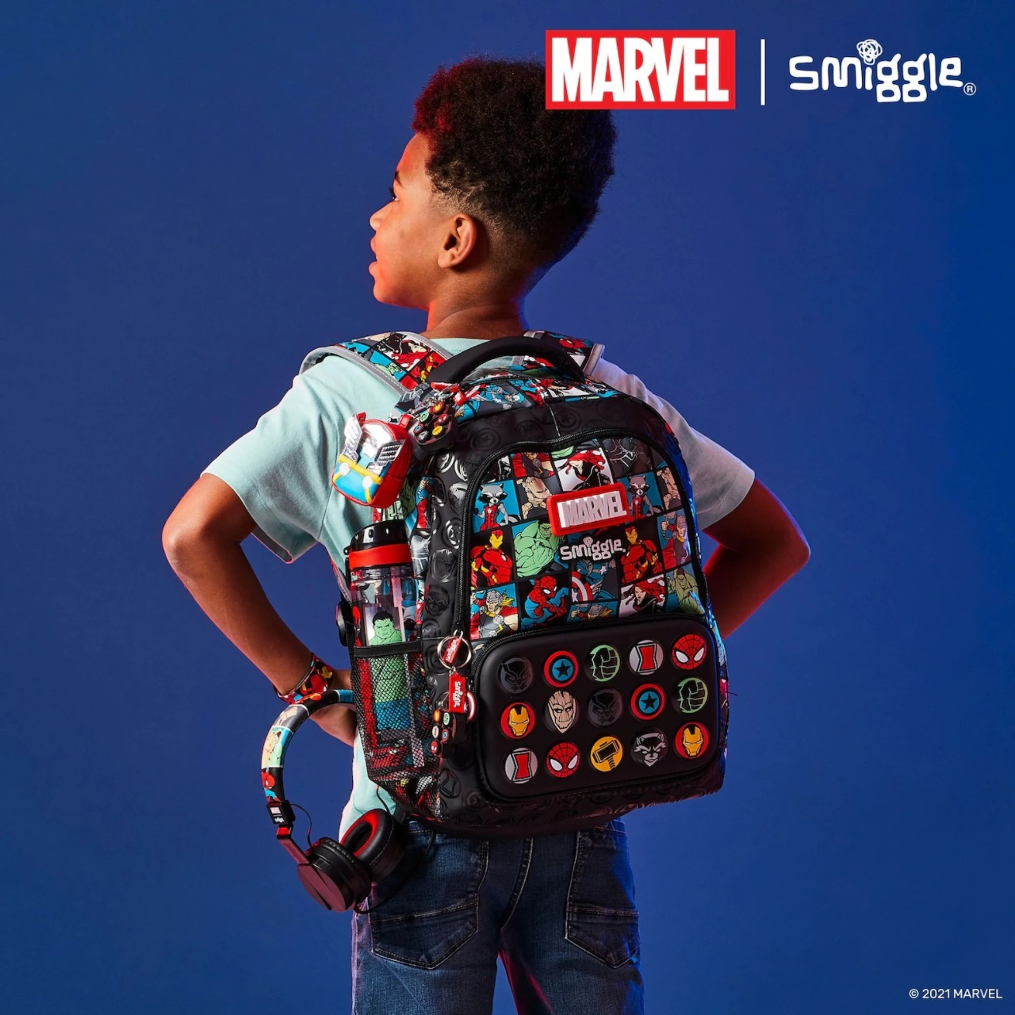Marvel Smiggle School Bag Zaino Da Supereroe Iron Man Spiderman 6-12 Anni Zaino Leggero Per Ridurre Il Carico