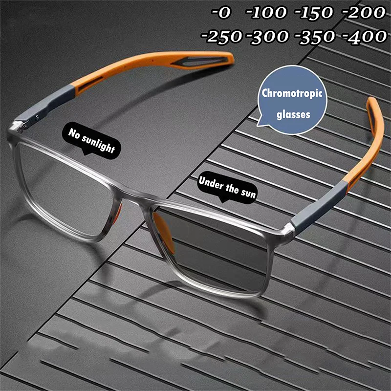 Tr90 Occhiali Sportivi Miopia Donna Uomo Occhiali Da Vista Fotocromatici Intelligenti Alla Moda Anti Luce Blu Vicino Alla Vista Occhiali Diottrie 0 To