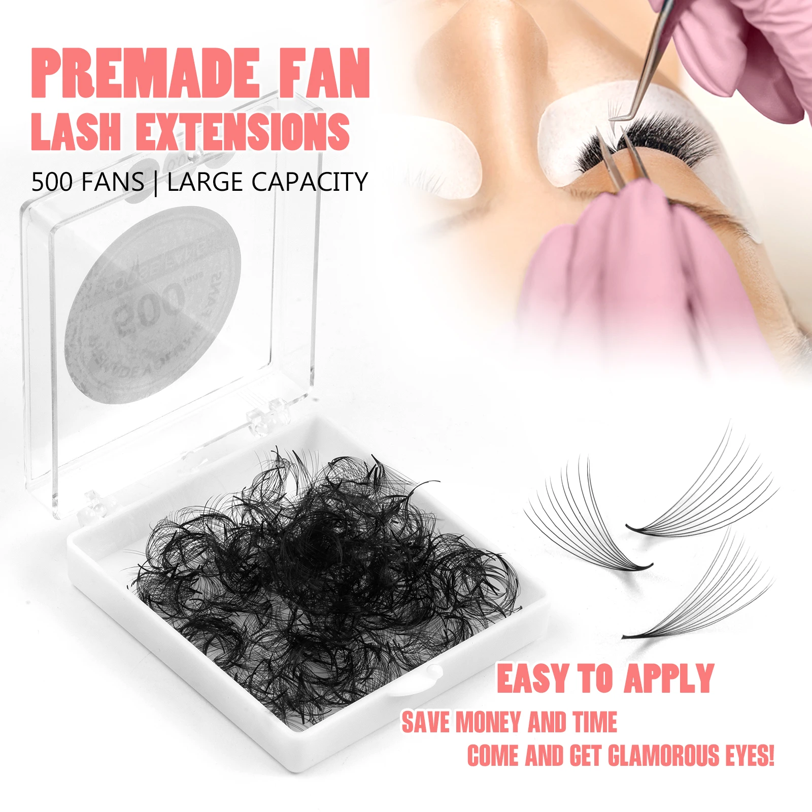Premade Fans Lashes Ventole Sciolte A Punta Stelo Medio Sharp Thin Pointy Base Premade Volume Fans Extension Ciglia