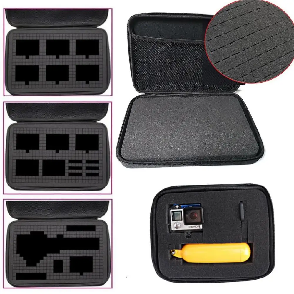 Custodia Per Borsa Custodia Da Viaggio Fai Da Te Collezione Schiuma Portatile Antiurto Per Gopro Xiaomi Sjcam Dji Osmo Eken Sjcam Action Camera
