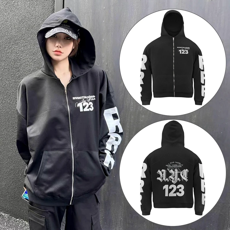 Moda Rr123 Felpa Con Cappuccio Oversize Sudadera Deportiva Hombre Surveiment Homme Felpe Con Zip Intera Per Uomo Donna Felpa Uomo Abbigliamento
