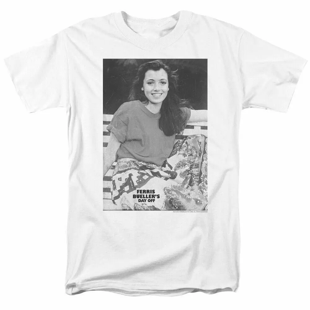 Ferris Bueller Day Off Sloane T Shirt Mens Con Licenza Anni '80 Movie Tee White