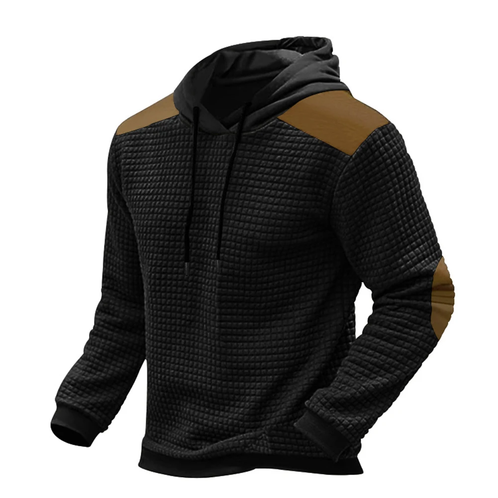 Felpe Con Cappuccio Da Uomo Di Moda Color Patchwork Waffle Felpe Con Cappuccio A Maniche Lunghe Felpe Con Cappuccio Da Uomo Felpe Con Cappuccio Top Ab