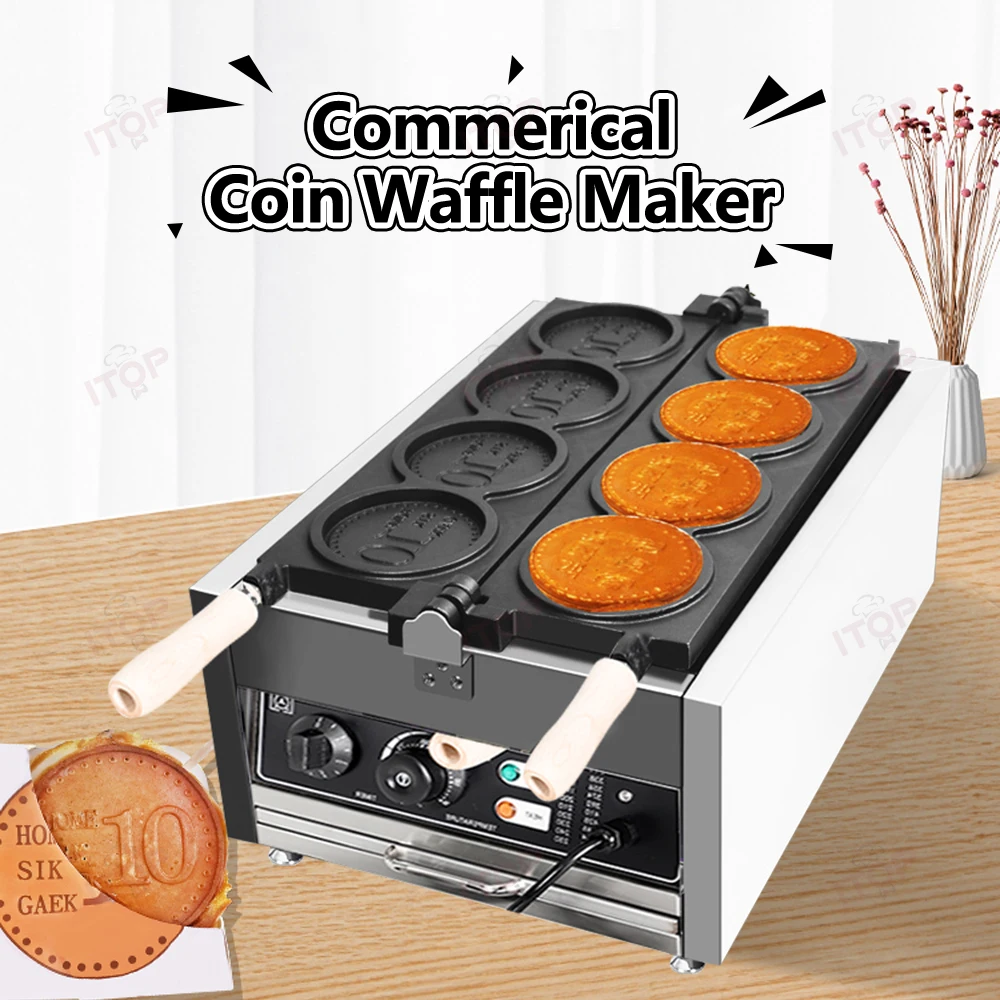 Itop Wg-1 Commerical Coin Waffle Maker Padella Antiaderente Waffle Maker Snack Maker Macchina Per Il Pane Round Waffle Maker Timer 110V 220V