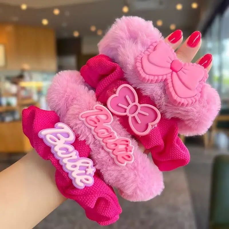 Kawaii Barbies Girly Hair Bands Sweet Barbies Hair Rope Fashion Fascia Elastica Accessori Per Capelli Versatili Supporto Per Coda Di Cavallo Regalo