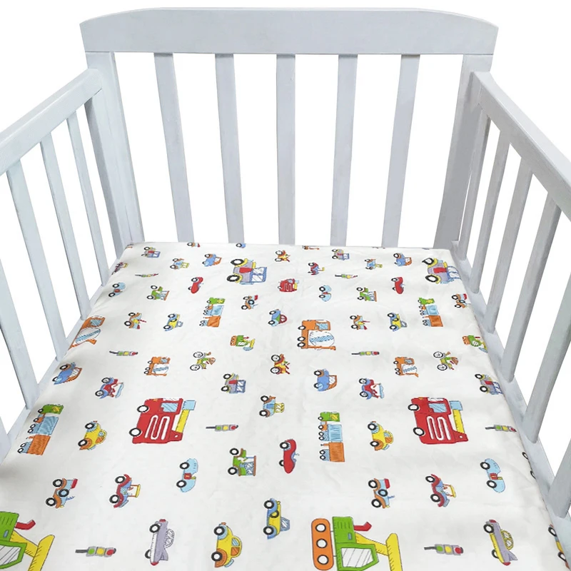 130Cm * 70Cm 100% Cotone Presepe Lenzuolo Con Angoli S Morbido Lettino Coprimaterassi Stampato Neonato Set Biancheria Da Letto Per Bambini Mini Lettin