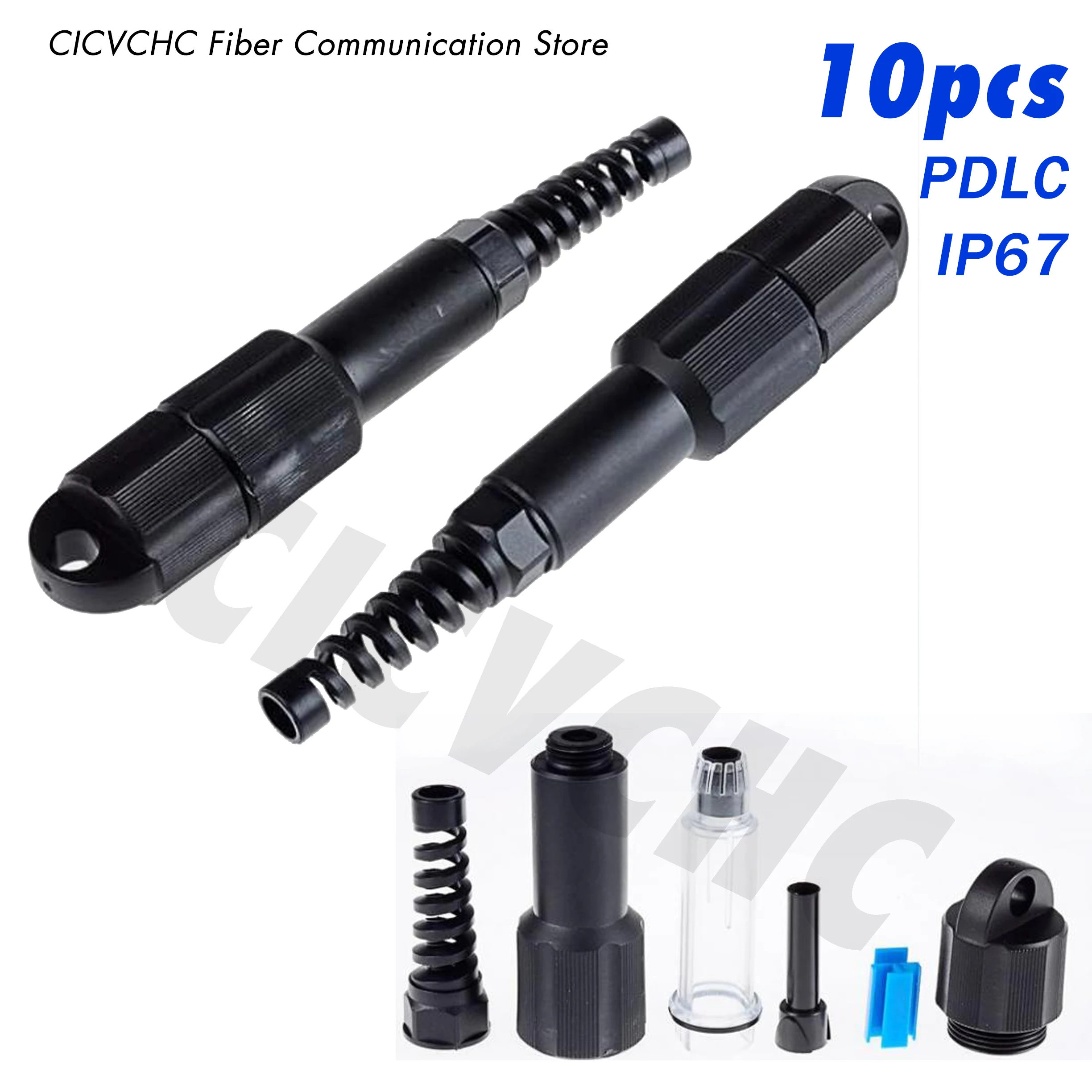 10Pcs Connettore Pdlc Cavo Patch In Fibra Ottica Ip67 Esterno-Impermeabile Per Cavo Da 7.0Mm