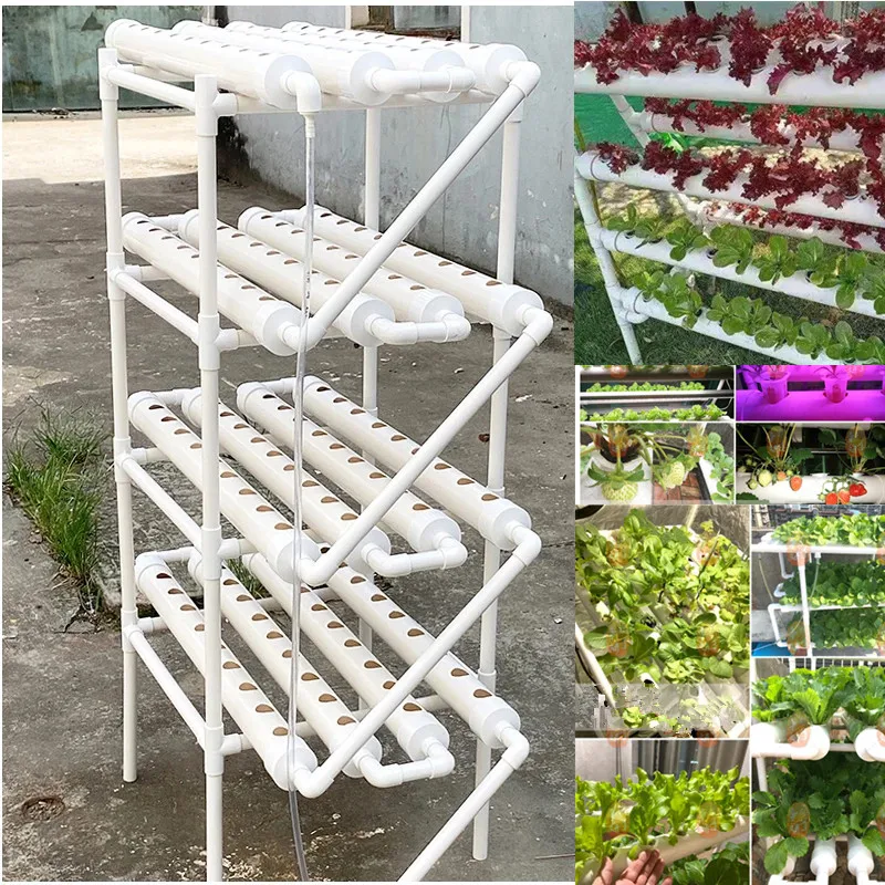 144 Fori Kit Sistema Di Crescita Idroponica Giardino Esterno Idroponica Piantatrice Di Verdure Cremagliera Di Coltivazione Senza Suolo Di Fiori Vertic