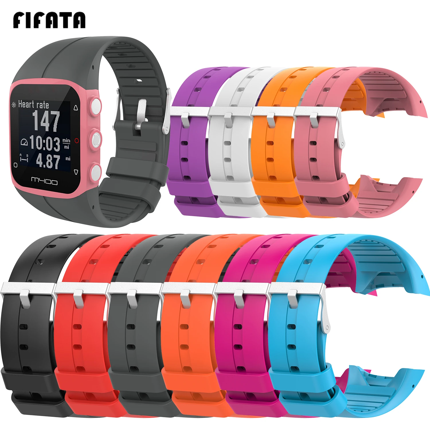 Fifata Sostituzione Molle Del Silicone Della Vigilanza Di Sport Della Cinghia Della Fascia Per Polar M400 Fascia Per Polar M430 Intelligente Della Vig