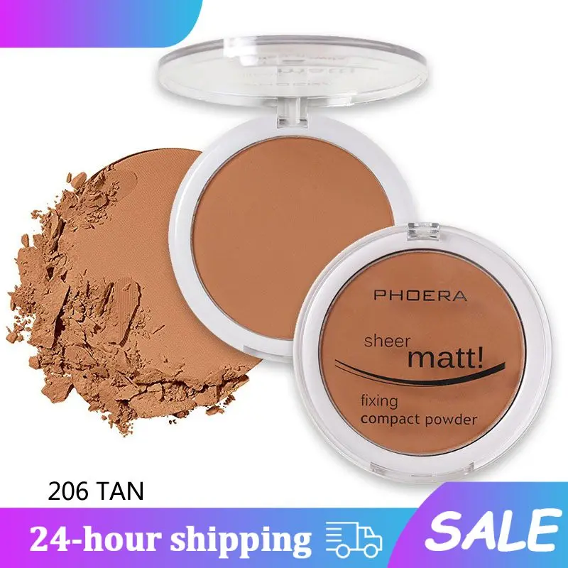 Phoera 8 Colori Matte Powder Face Pressed Foundation Natural Oil-Control Brighten Concealer Blush Powder Cake Cosmetics Tslm1