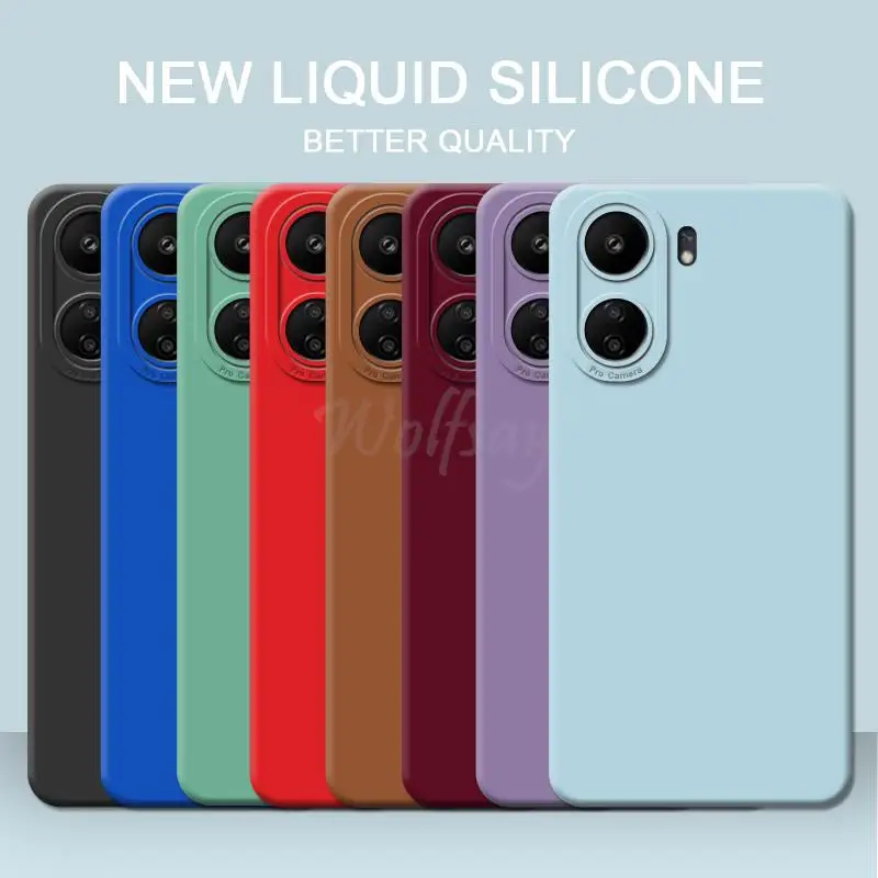 Per Xiaomi Redmi 13C Case New Luxury Liquid Silicone Plain Rubber Camera Protector Case Redmi 13C Case Redmi 13C Cover