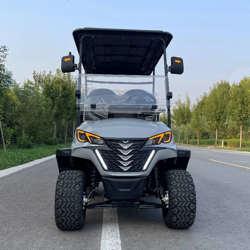 Cina Produttore All'Ingrosso 120 Km Piombo Acido/Batteria Al Litio 48V/60V/72V 4 Ruote Freno A Disco 6 Posti Carrello Da Golf Da Caccia Elettrico