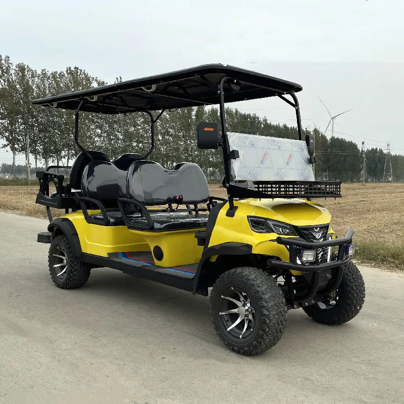 Cina Produttore All'Ingrosso 120 Km Piombo Acido/Batteria Al Litio 48V/60V/72V 4 Ruote Freno A Disco 6 Posti Carrello Da Golf Da Caccia Elettrico