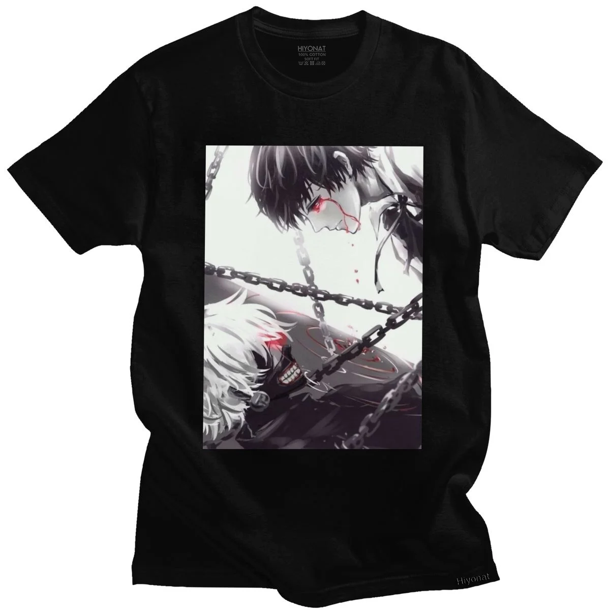Streetwear Mens Tokyo Ghoul T-Shirt A Maniche Corte In Cotone Harajuku Tshirt Leisure Ken Kaneki Tee Shirt Loose Fit Manga Clothes