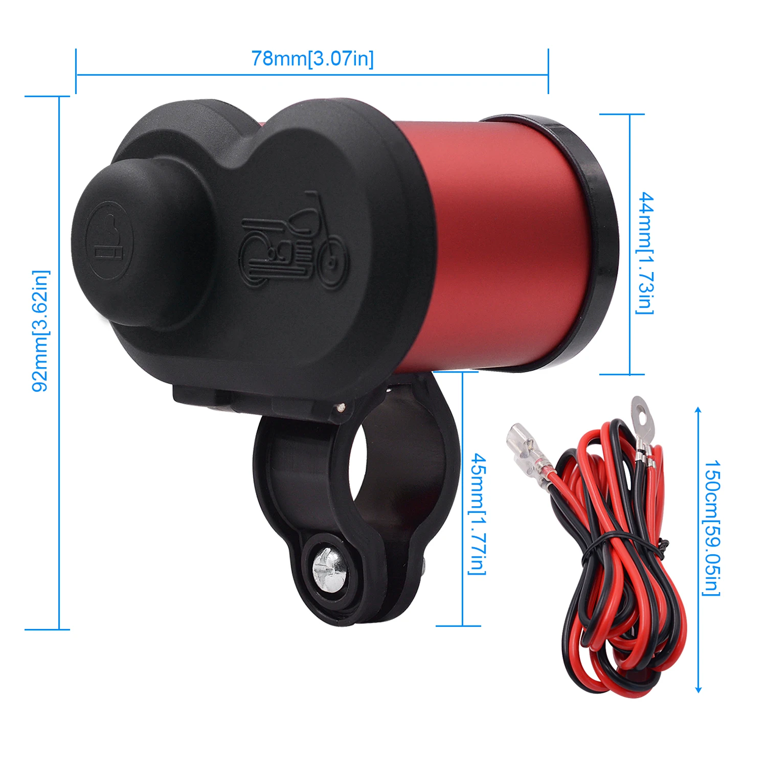 Chargeur Usb Pour Moto, Doppia Porta Usb, Allume-Cigare, Chargeur Usb, 5 V, 3,0 A/1,5A, Charge Rapide Qc 3.0, Affichage De L'Heure
