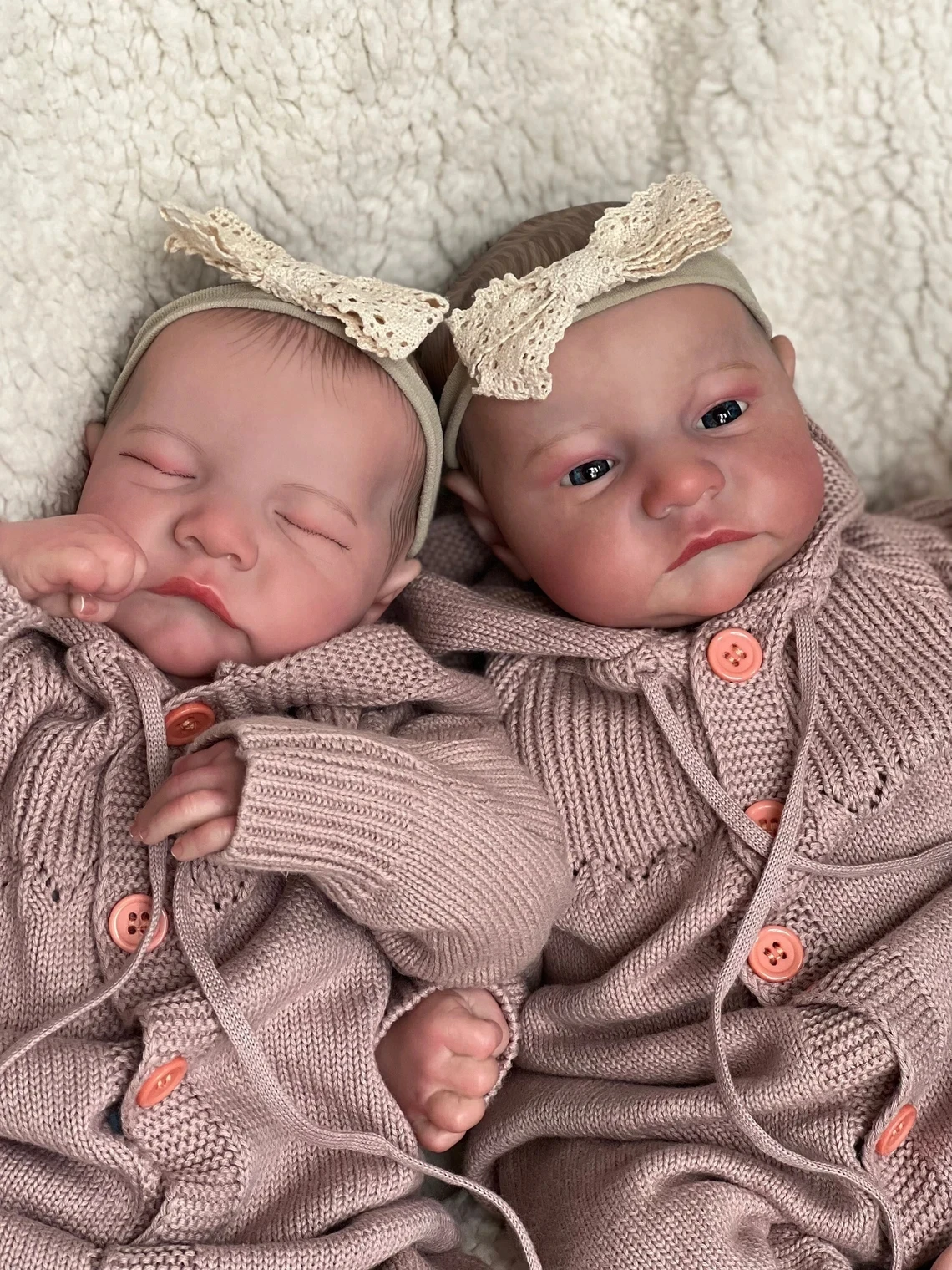 19 Pollici Full Body Silicone Già Dipinto Finito Reborn Baby Doll Twins Levi Awake & Sleeping Baby Doll 3D Skin Venature Visibili