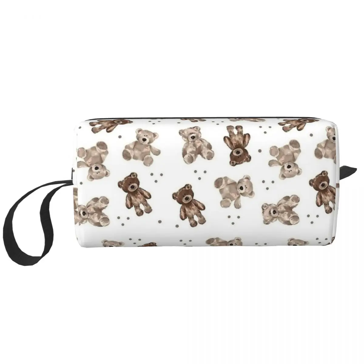 Teddy Bear Cute Pattern Cartoon Makeup Bag Pouch Zipper Cosmetic Bag Travel Toiletry Small Makeup Pouch Storage Purse Uomo Donna