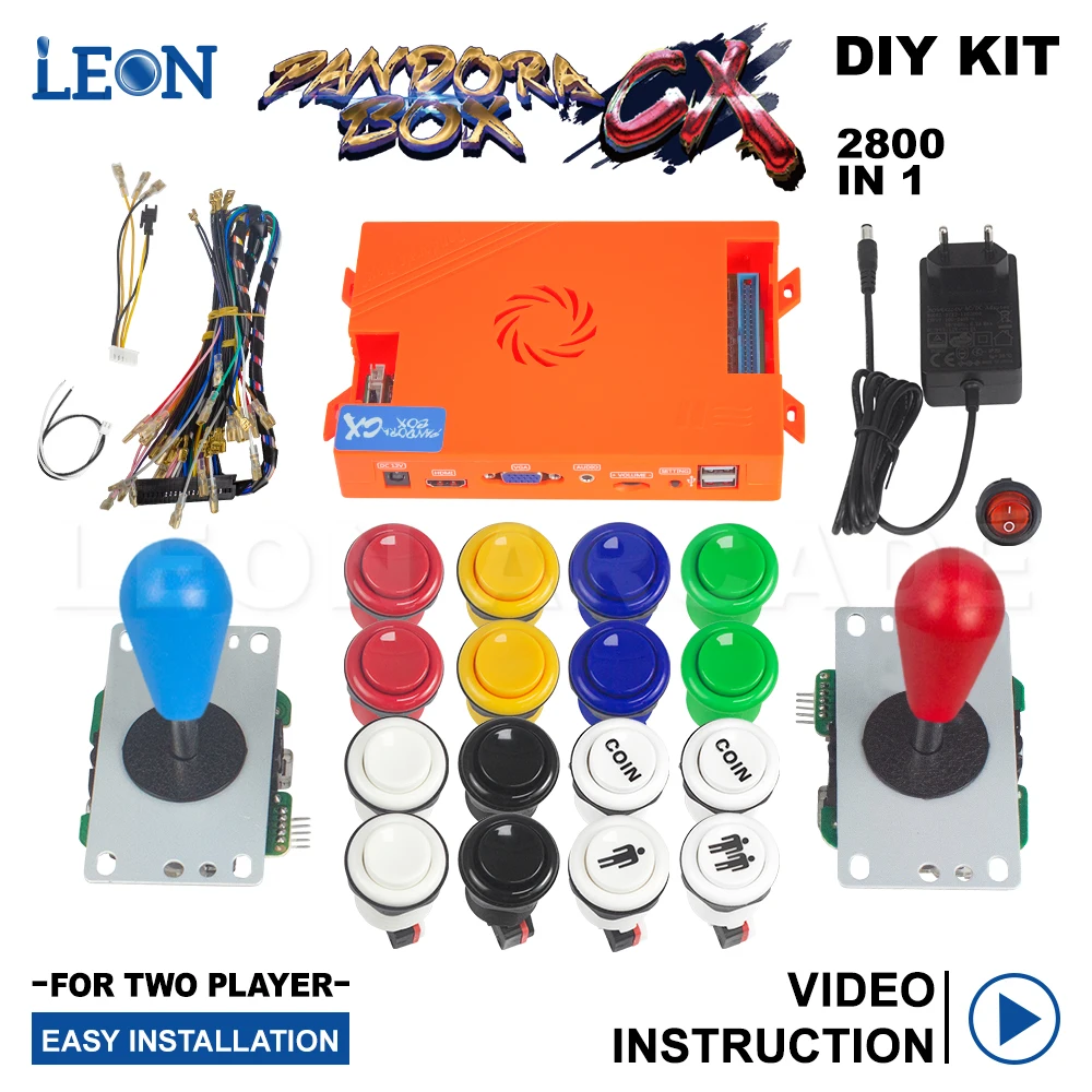 2800 In 1 Arcade Kit Pandora Box Cx Happ Arcade Buttons Mame 5 Pin 8 Way Joystick Arcade Pandora Box Cx Kit 4 Giocatori Pandora