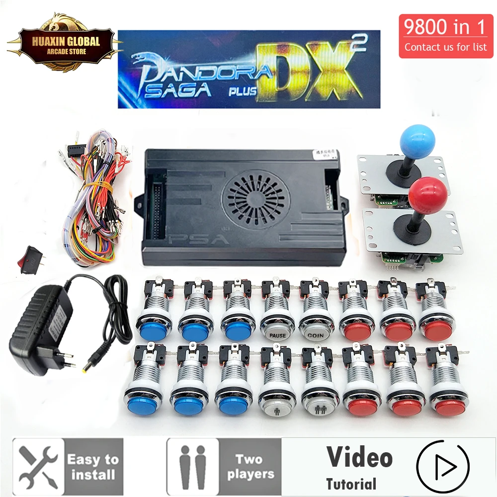 9800 In 1 Arcade Kit Pandora Box Cx Led Arcade Buttons Mame 5 Pin 8 Way Joystick Arcade Pandora Box Cx Kit 4 Giocatori Pandora