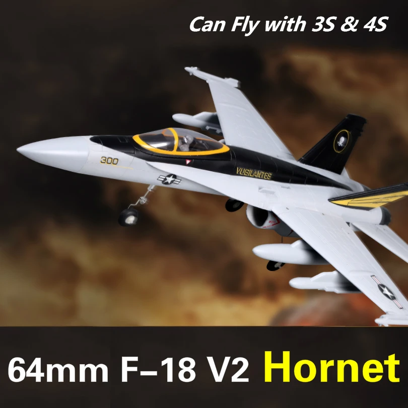 Fms 64Mm F18 F-18 V2 Vigilantes Ventilatore Canalizzato Edf Jet Grey Scale Rc Airplane Modern Fighter Model Hobby Plane Aircraft Avion Pnp