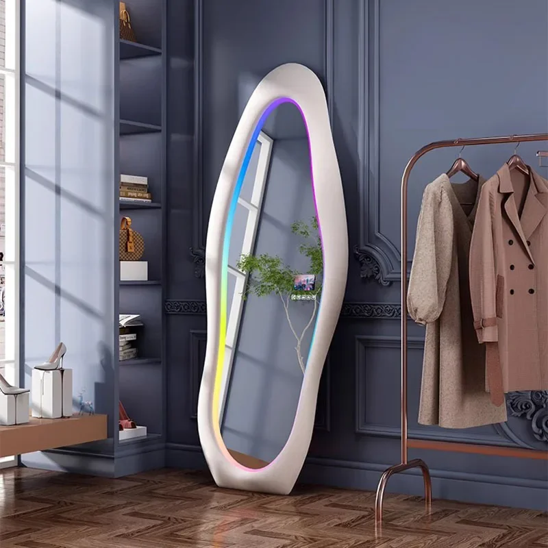 Light Led Mirror Modern Vanity Standing Full Body Twisted Wonderland Mirror Girls Estetica Funky Spiegel Wand Decorazioni Per La Casa