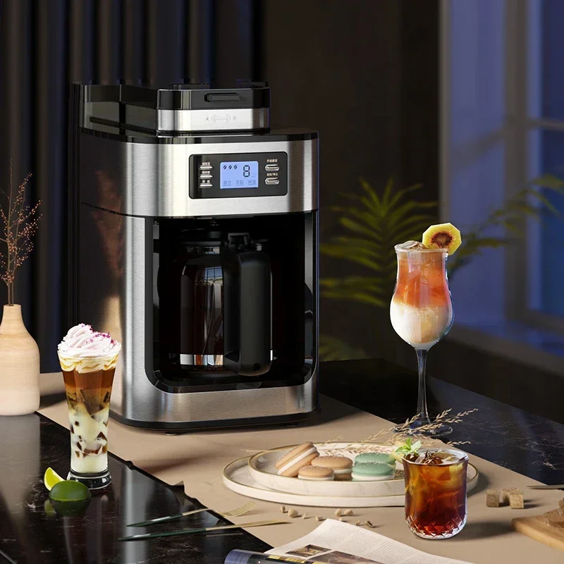 Macchina Da Caffè Automatica 2 In1 Macchina Da Caffè Macchina Da Caffè 1050W Led-Display Macinacaffè Macchina Da Caffè Elettrodomestici