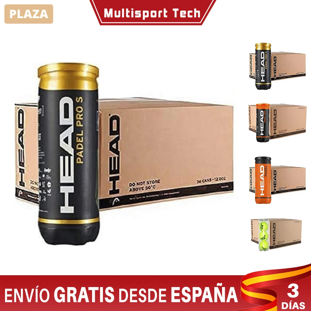 Pelotas De Paddle Head Paddle Pro, Head Pro S Y Head Cs Caja 24 Botes De 3 Unidades Para Profesionales Y Entrenamiento Deportivo