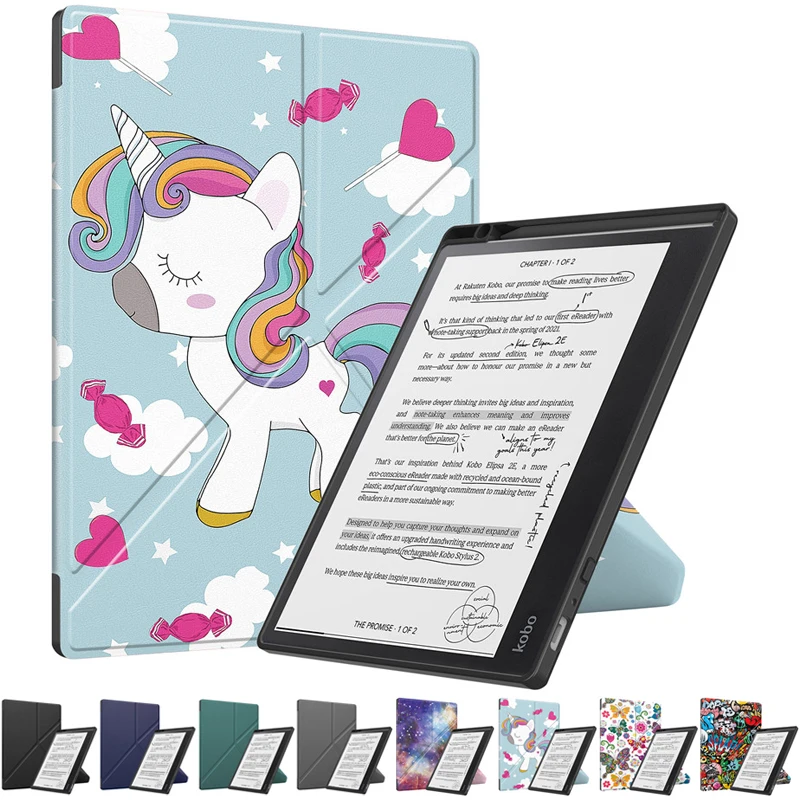 Per Kobo Elipsa 2E 10 Custodia Da 3 Pollici Cute Unicorn Butterfly Painted Magnetic Smart Folio Per Funda Kobo Elipsa 2E 2023 Cover