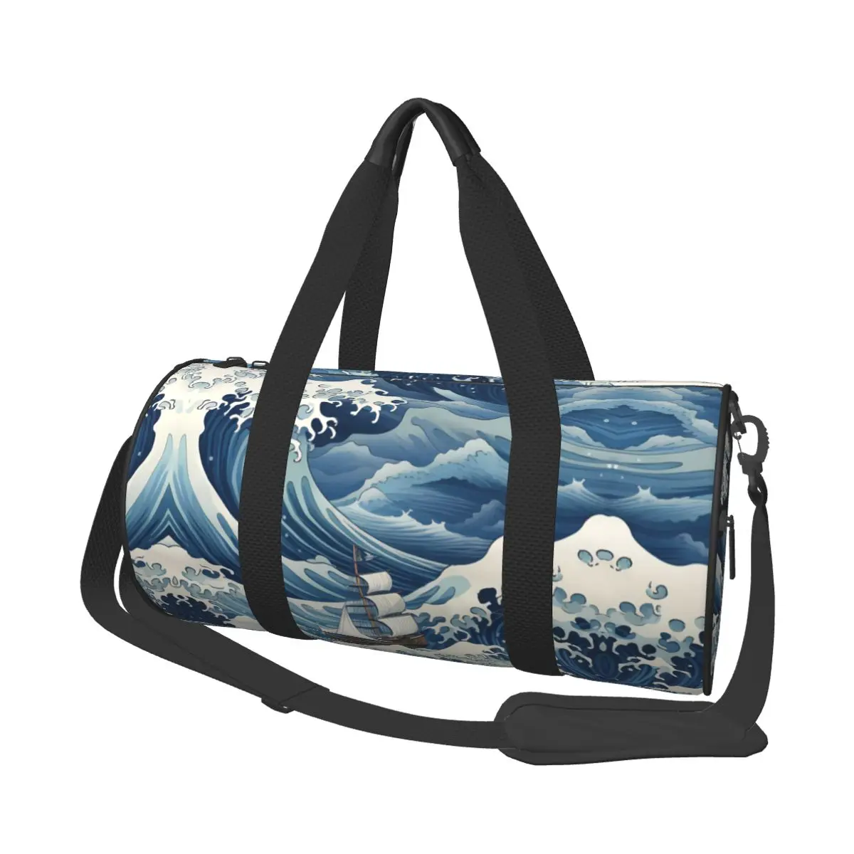 Barca A Vela Su Storm Waves Borsa Da Palestra Ocean Vintage Oxford Borse Sportive Con Scarpe Borsa Da Allenamento Design Novità Borsa Fitness Per Uomo