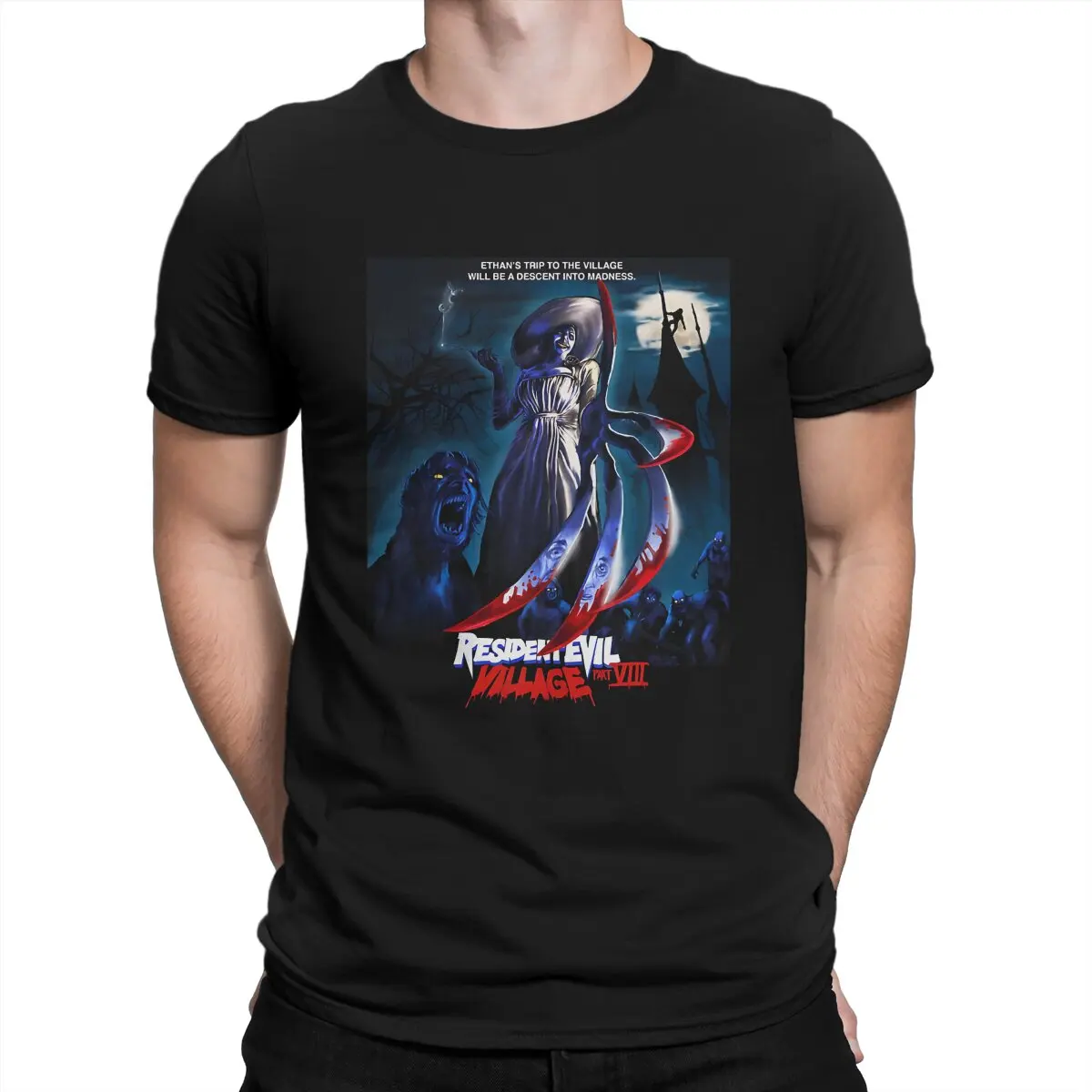 Resident Evil Village Maglietta Da Uomo R-Resident Evil Game Maglietta Vintage Manica Corta T-Shirt Girocollo In Cotone
