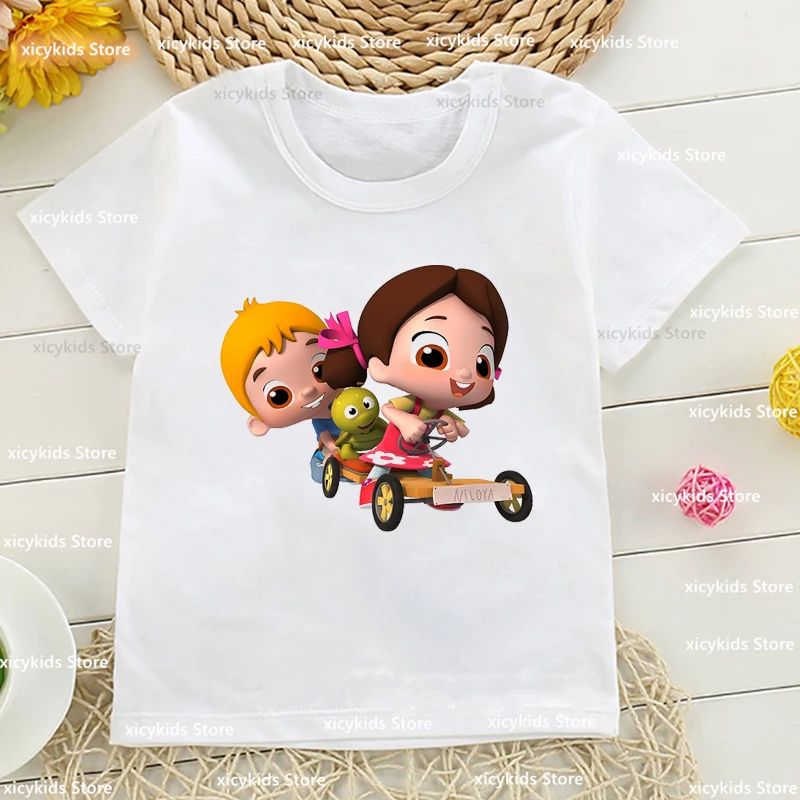 T-Shirt Per Ragazze Cute Niloya Musicista Cartoon Print Girl Clothes Summer Kids Tshirt Top Fashion Kids Clothes T Shirt Tops