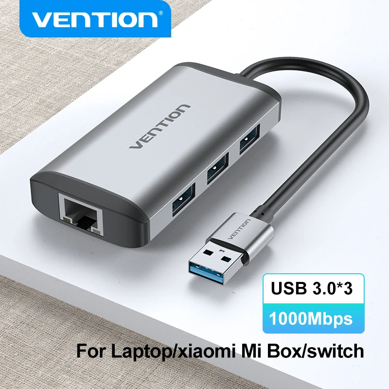 Vention Usb Ethernet Usb3.0 Lan 1000Mbps Adattatore Ethernet Usb Rj45 Hub Usb Per Laptop Xiaomi Mi Box S Ethernet Hub Scheda Di Rete