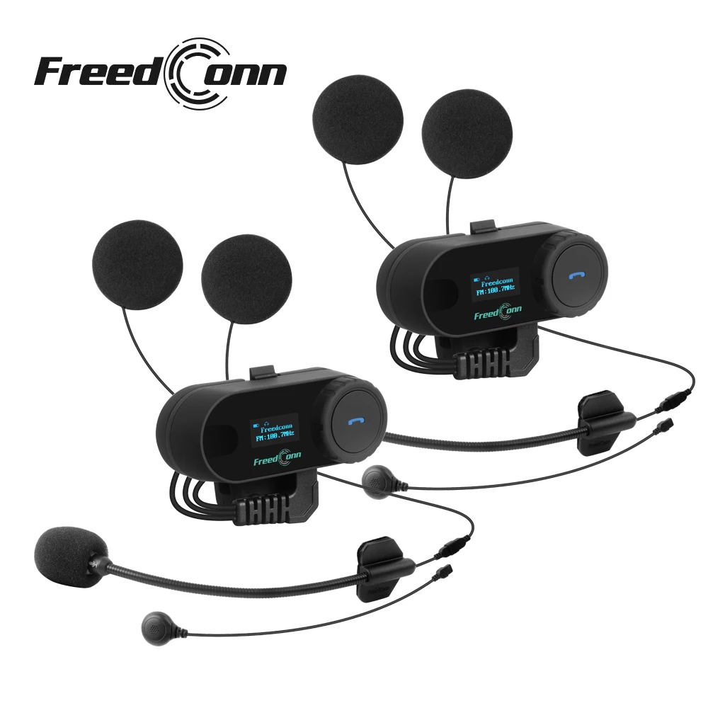 Freedconn Tcom Sc Interfono Casco Moto Auricolare Bluetooth Senza Fili Intercomunicador Moto Display Lcd Radio Fm Condivisione Musicale