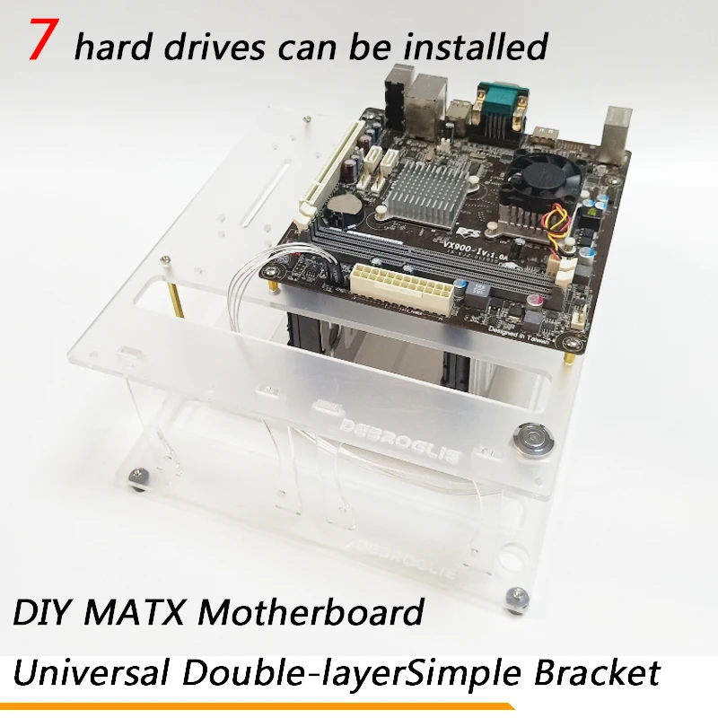 Fai Da Te Scheda Madre Matx Universale Staffa Semplice Multi-Layer Stack Trasparente Può Essere Installato 7 Hard Disk Esterno Nas Di Raffreddamento