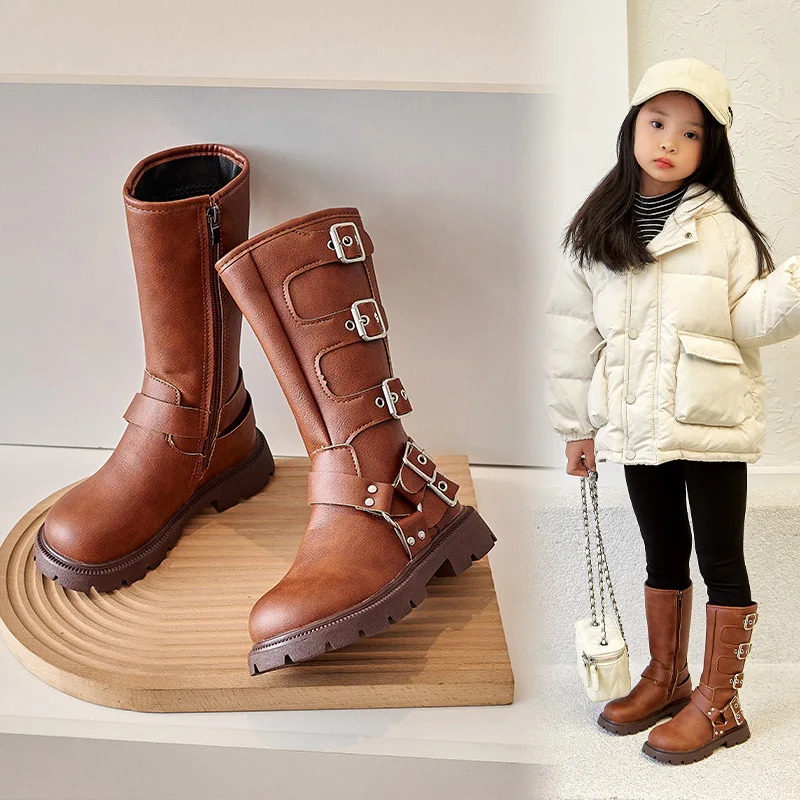 Scarpa Invernale Per Bambini In Metallo Retrò Per Stivaletti Da Ragazza Scarpe Per Bambini Per Stivali Moda Ragazza Stivali Ugg Botas Para Niina Zapat