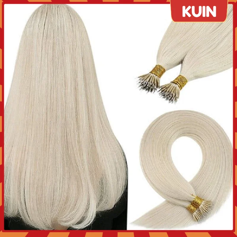 Nano Rings Hair Extensions Natural Micro Link Hair Extensions Straight Platinum 100% Real Original Remy Human Microring Hair
