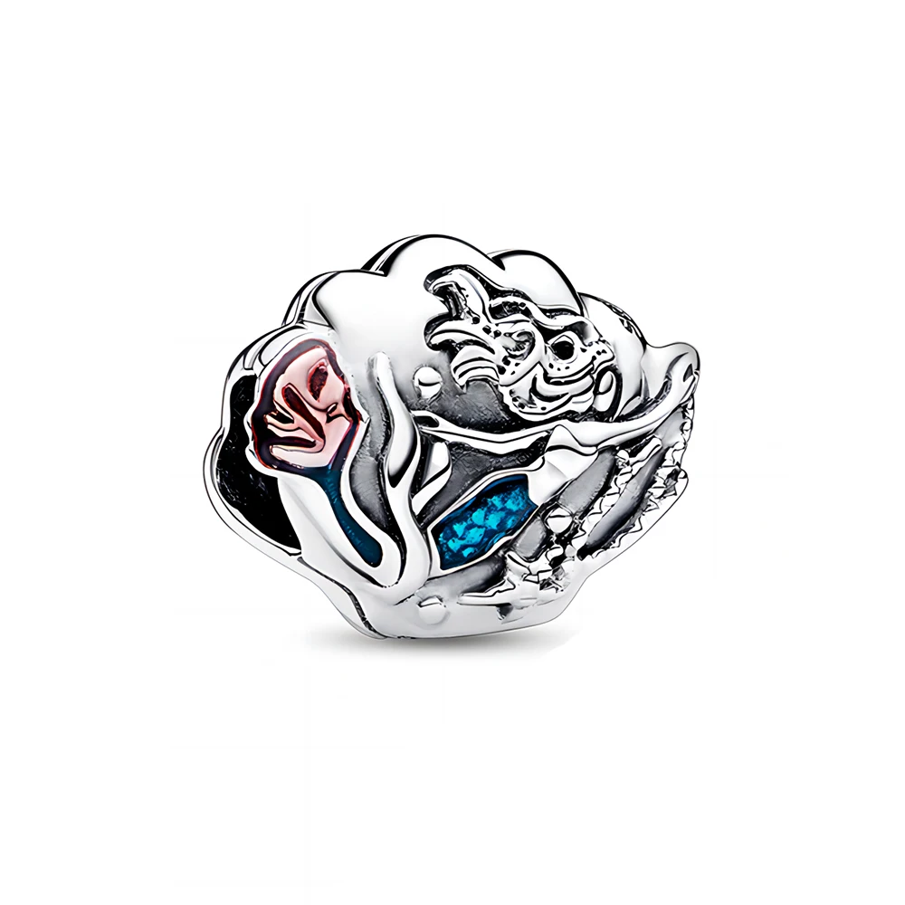 Disney Mermaid Shell Charm Fit Original Pandora Charm Bracciali Ciondolo Gioielli Berloque
