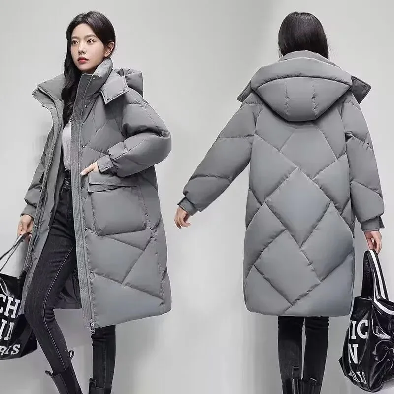 2023 Nuove Donne Invernali Parka Giacche Con Cappuccio Addensare Caldo Cotone Imbottito Piumini Casual Lungo Parka Vestiti Capispalla Larghi