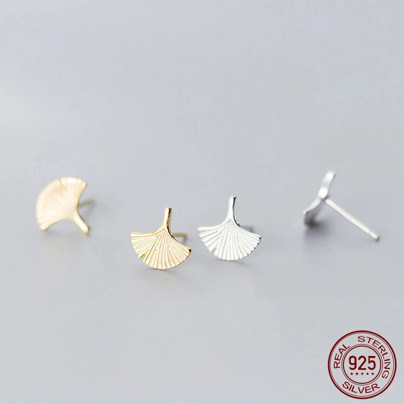 La Monada Orecchini Da Donna Argento 925 Piccoli Orecchini In Argento 925 Per Donna Orecchini A Bottone In Argento Ginkgo Biloba Ragazze Signore