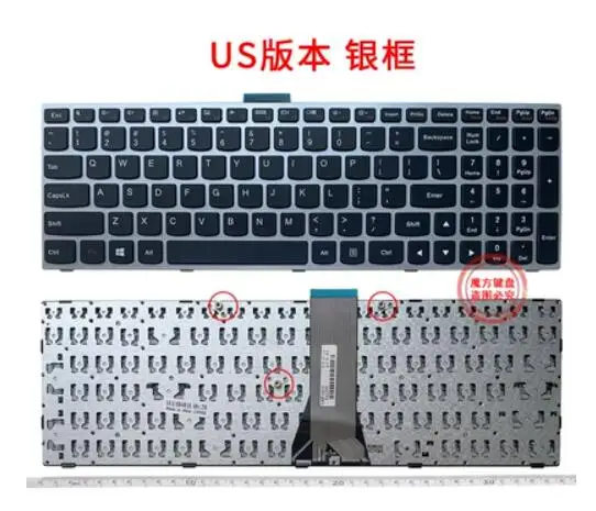 Tastiera Argento Usa Per Lenovo G50-30 G50-45 G50-70 G50-70M 50-70 Z50-75 Z70-80 Z70-80 300-15Ibr 300-15Isk B51-30 B51-35A B51-80