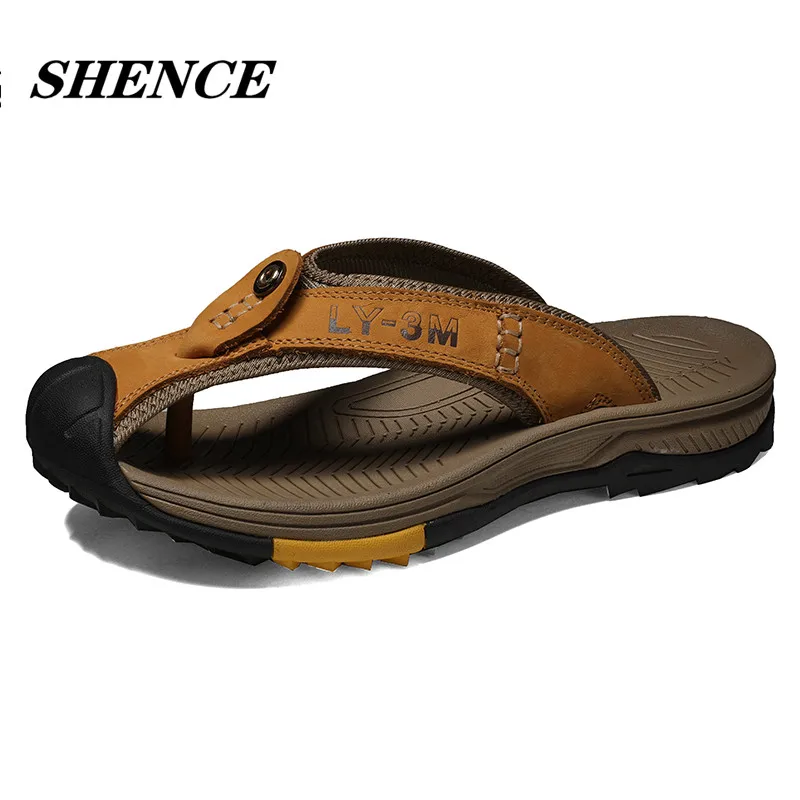 Shence 2021 Scarpe Estive Pantofole Da Uomo Pantofole Da Spiaggia In Vera Pelle Sandali Infradito Da Uomo Scarpe Estive Da Uomo Infradito Da Uomo