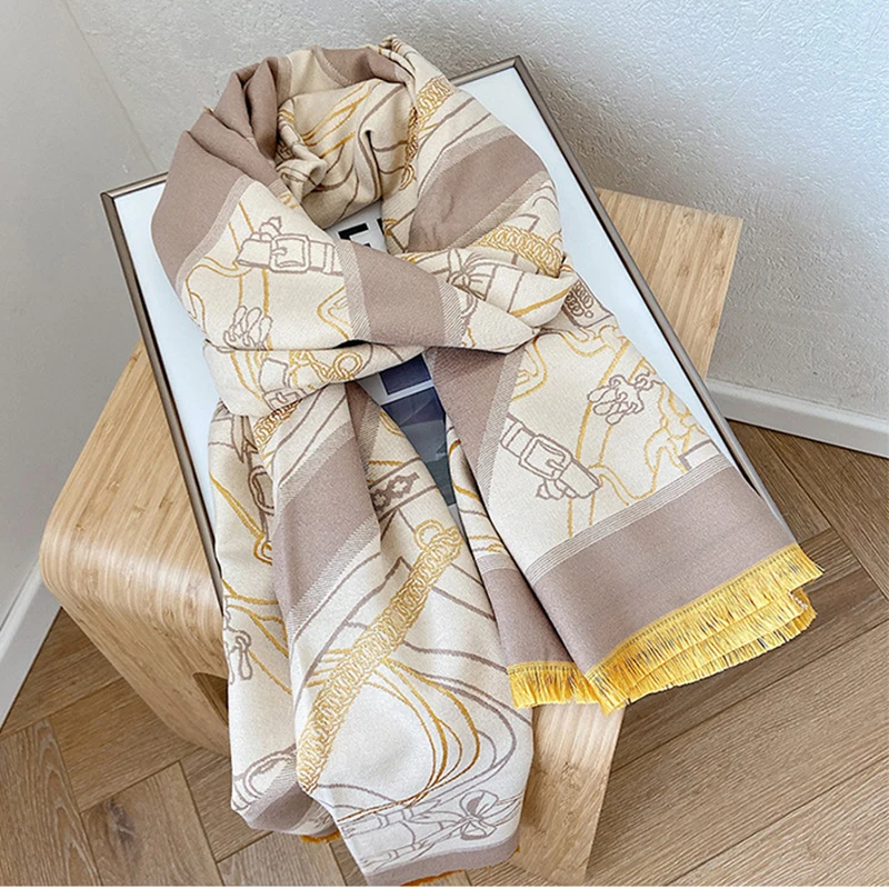 Moda Sciarpa Bandana Donna Inverno Selvaggio Lungo Imitazione Cashmere Sciarpa Femminile Hijab Stole Pashmina Sciarpe Scialli Foulard Signore