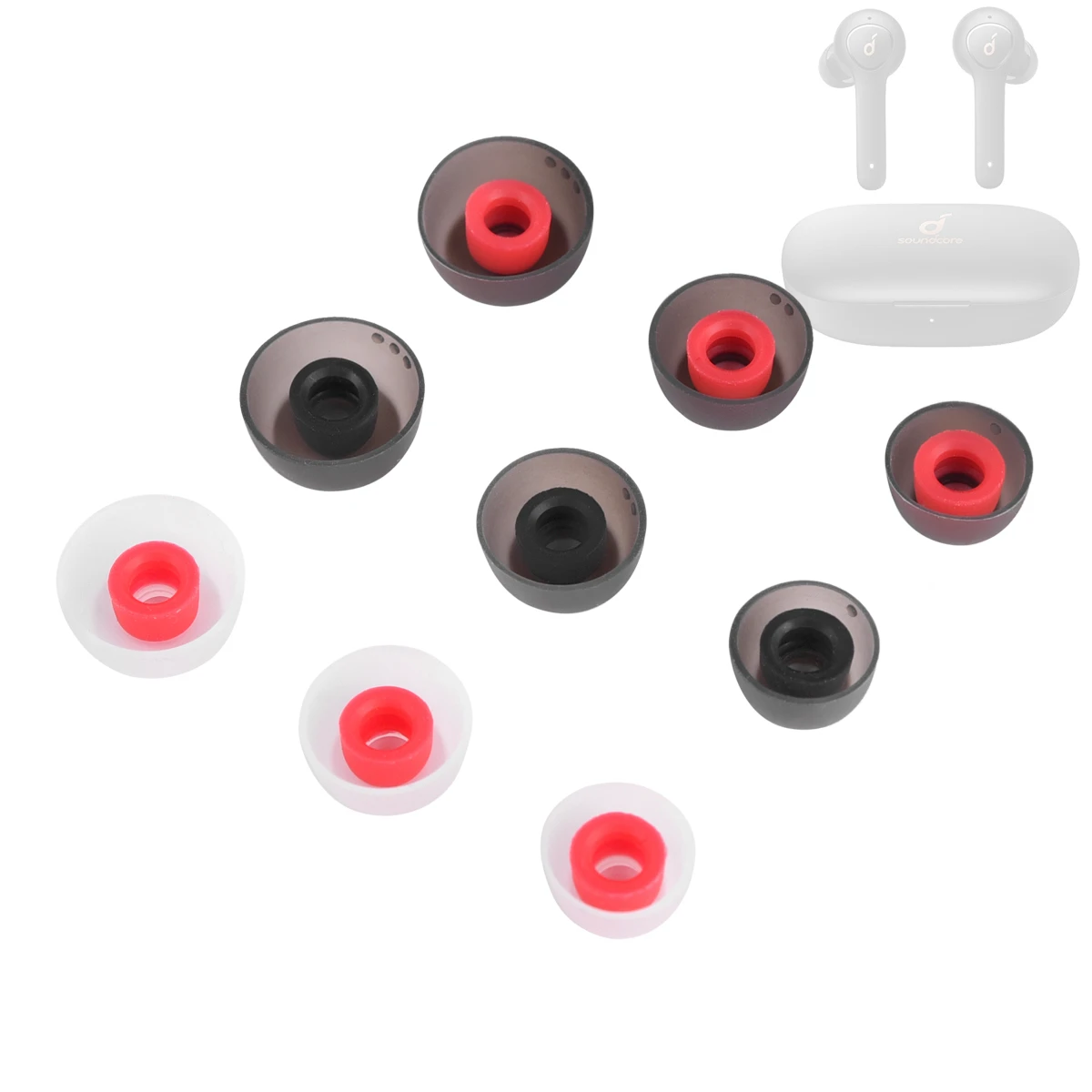 6Pcs Auricolari In Silicone Per Anker Soundcore Life P2 P3 A20I Auricolari Per Soundpeats T2 T3 Anc Auricolari Suggerimenti Tws Tappi Per Le Orecchie 